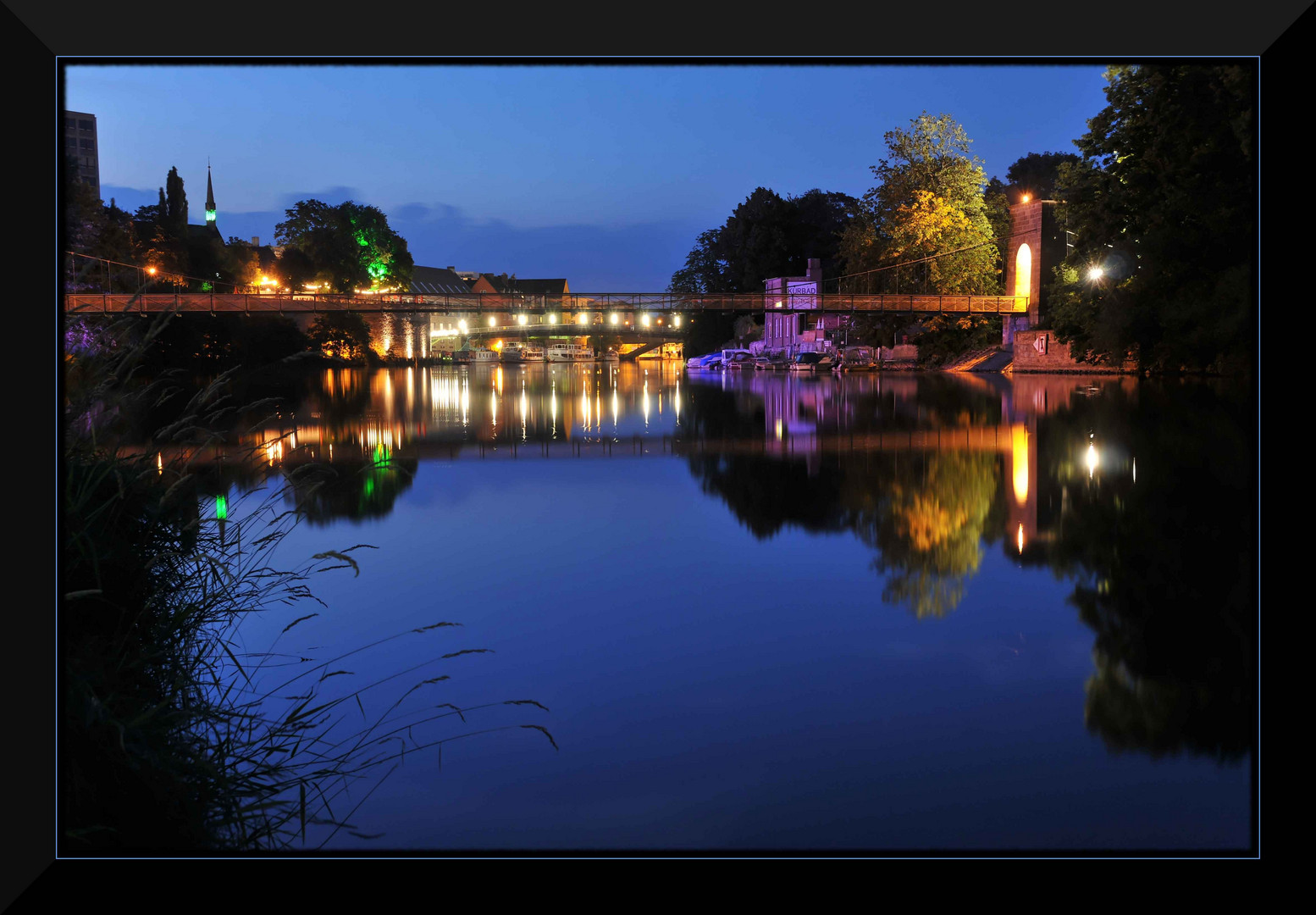 Kassel Fuldaaue by night