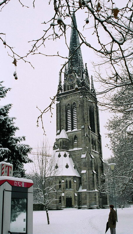 Kassel lutherkirche im Winter