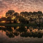 Kasteel Radboud in Medemblick beim Sonnenaufgang