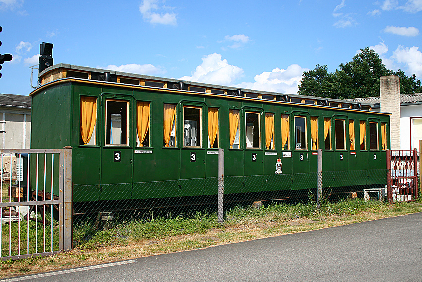 Kasten eines preußischen Abteilwagens im Eisenbahnmuseum Letschin