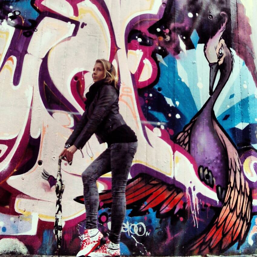 Kat Kaoz in Front of a Graffiti