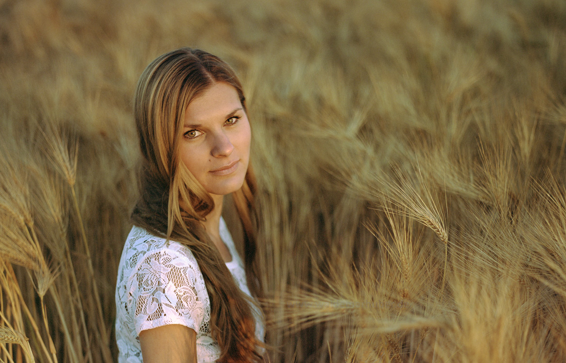 Katharina beim Sonnenuntergang