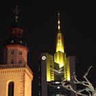 Katharinenkirche und Commerzbanktower in Frankfurt