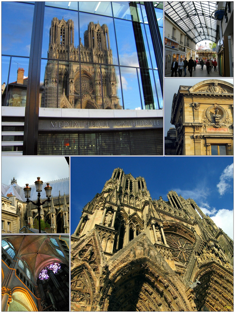 Kathedrale in Reims  rundum, ....