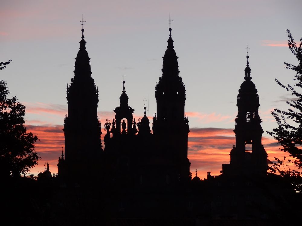 Kathedrale in Santiago de Compostela am Morgen