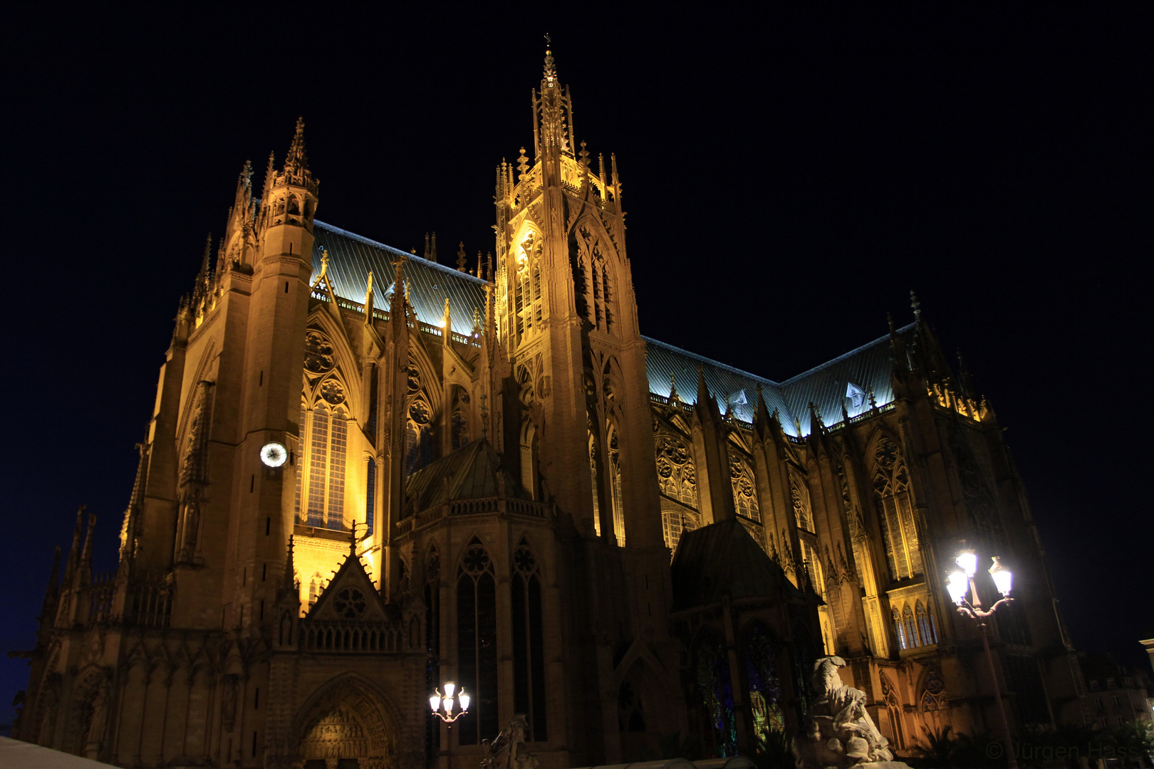 Kathedrale Saint-Étienne in Metz bei Nacht