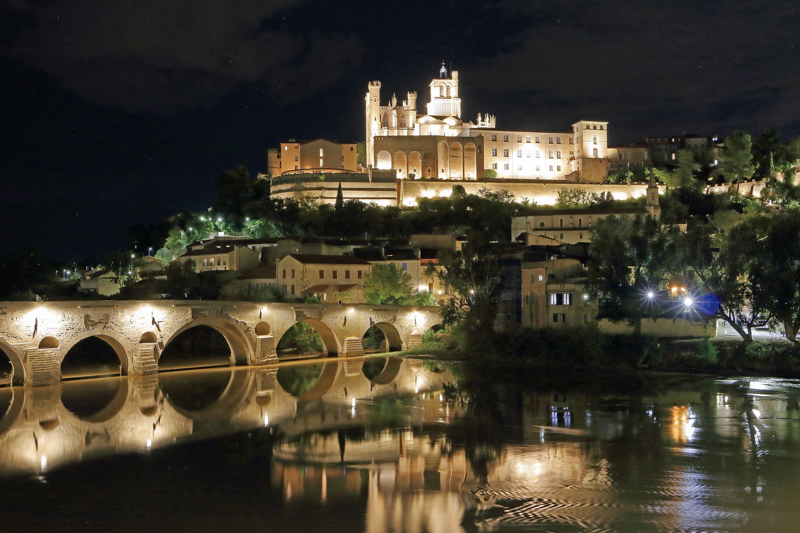 Kathedrale von Béziers Foto & Bild france, world, nachtaufnahme
