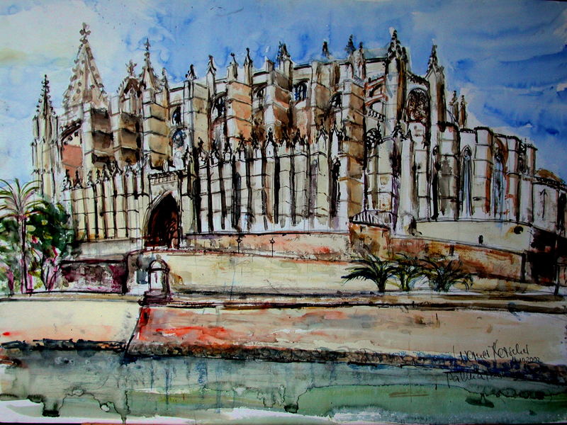 Kathedrale von Palma de Mallorca - Aquarell