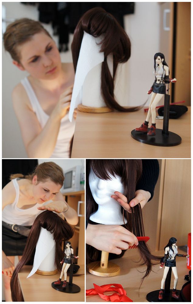 Kathi: Styling of the Tifa Lockhart wig