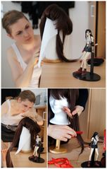 Kathi: Styling of the Tifa Lockhart wig