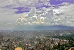 Kathmandu under heavy clouds