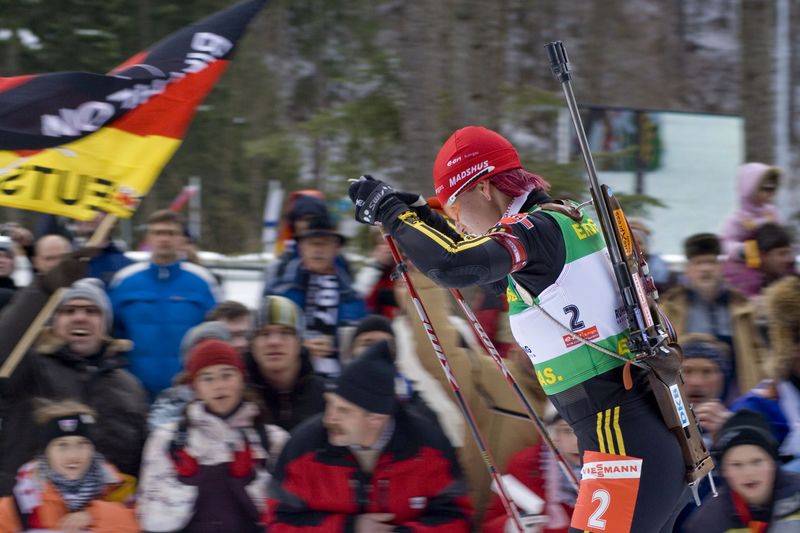 Kati Wilhem beim Weltcup in Ruhpolding 2009