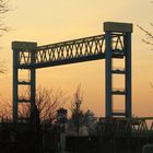 Kattwykbrücke Hamburg kurz vor dem Sonnenuntergang