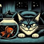 Katze und Goldfisch