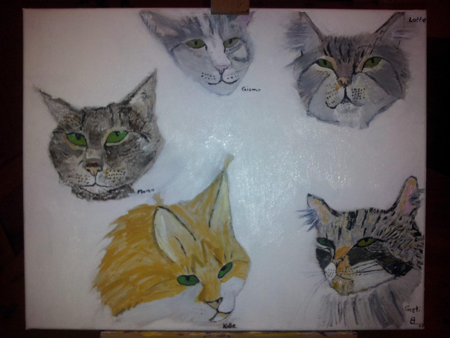 Katzen in Acryl auf Leinwand