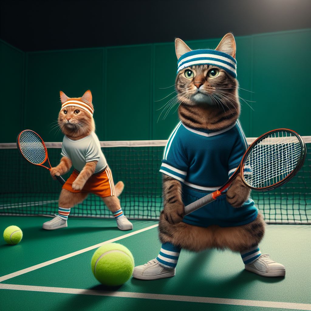 Katzen - Tennis im Doppel