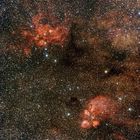 Katzenpfotennebel (NGC 6334) + Hummernebel (NGC 6357)