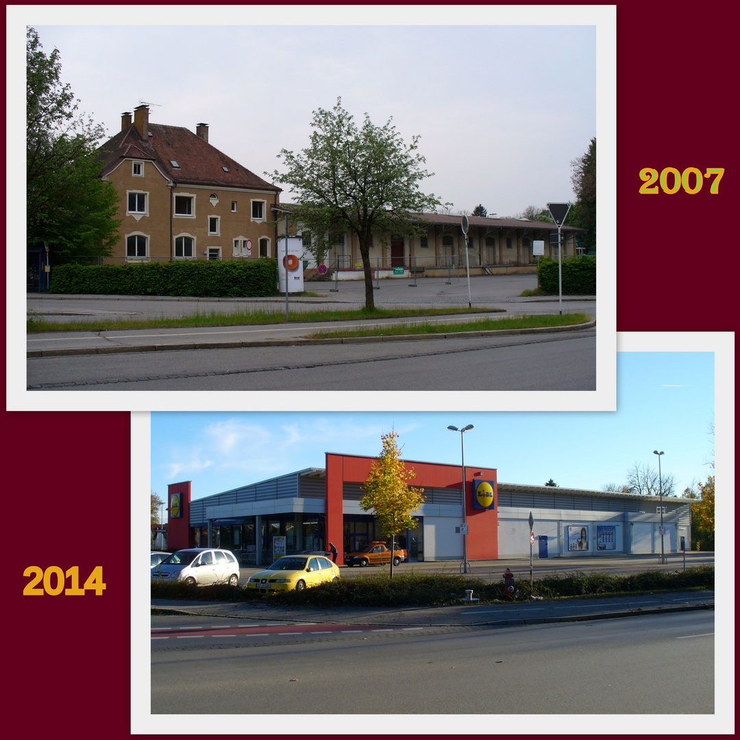 Kaufbeuren - Bahnhofsgelände früher und heute