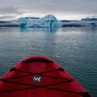 Kayaking between the ice