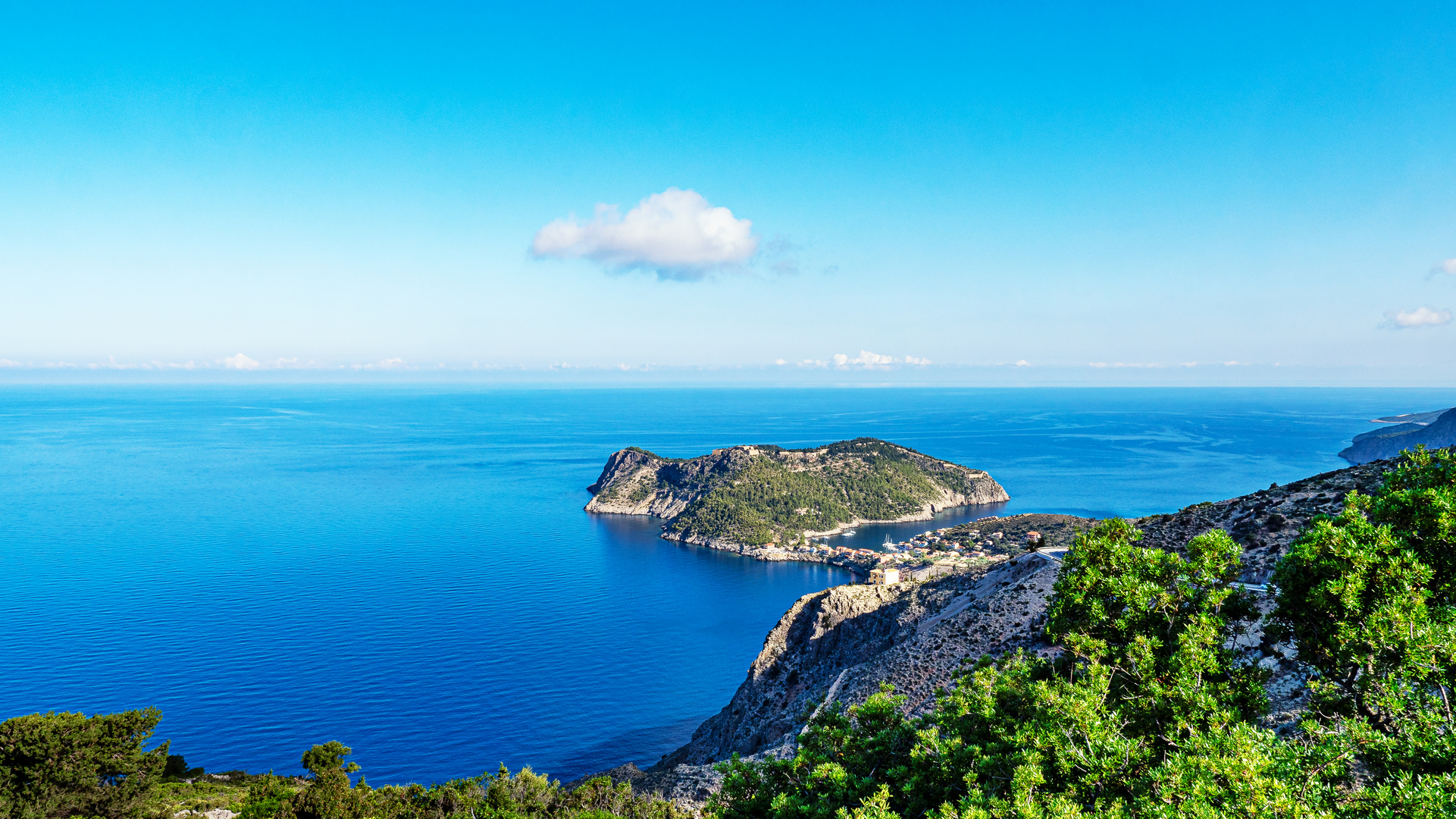 Kefalonia. Blick auf Assos.