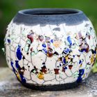 Keramik mit Farbglas in RakuTechnik reduziert