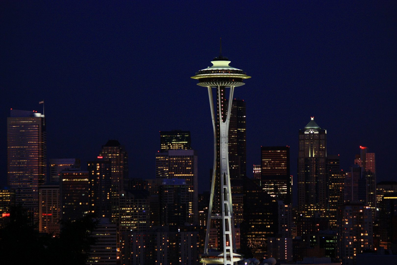 Kerry Park, Seattle Skyline bei Nacht