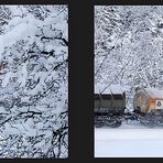 Kesselwagen im Schnee