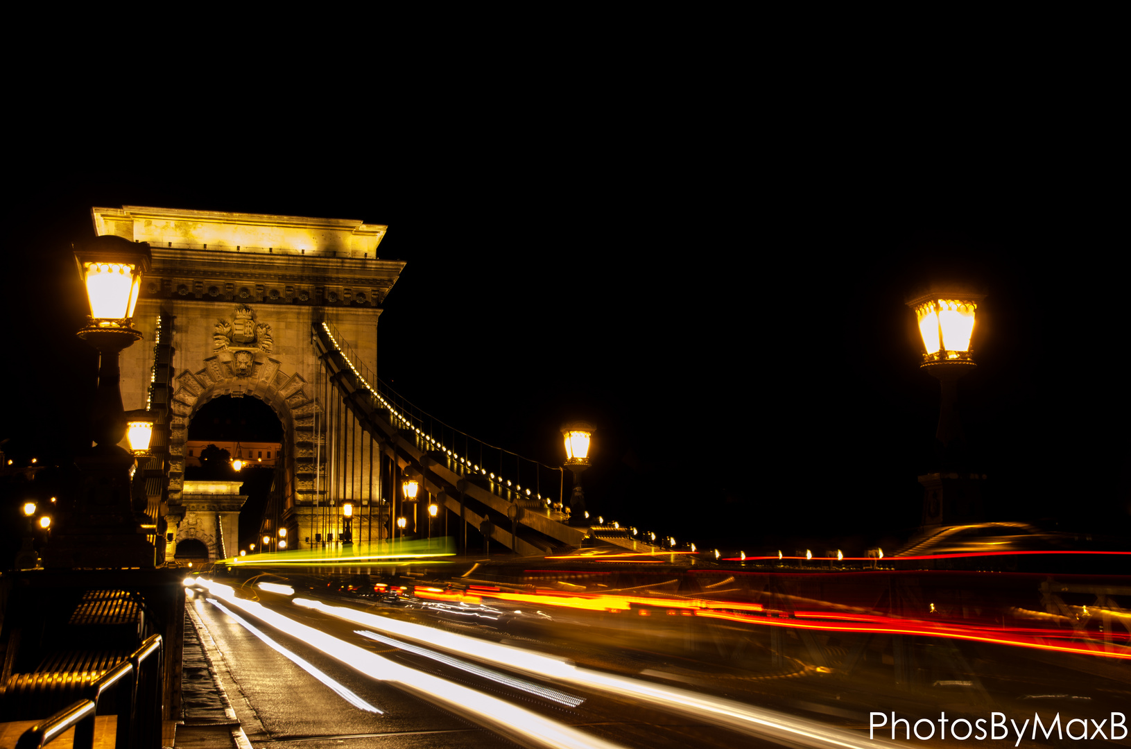 Kettenbrücke Budapest bei Nacht