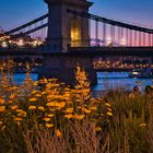 Kettenbrücke im Sonnenuntergang