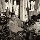 Khaenmusiker auf einem Tempelfest in Vientiane 
