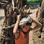 Khamu girl in the forest