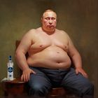 KI-Bild 2. Versuch: Wladimirowitsch Putinski mit Wodka Gorbatschow