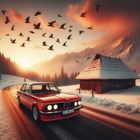 KI BMW in Winterlandschaft