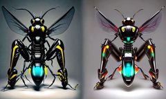 KI-Insekt (links: Männchen, rechts: Weibchen) für Militär und Robocops 
