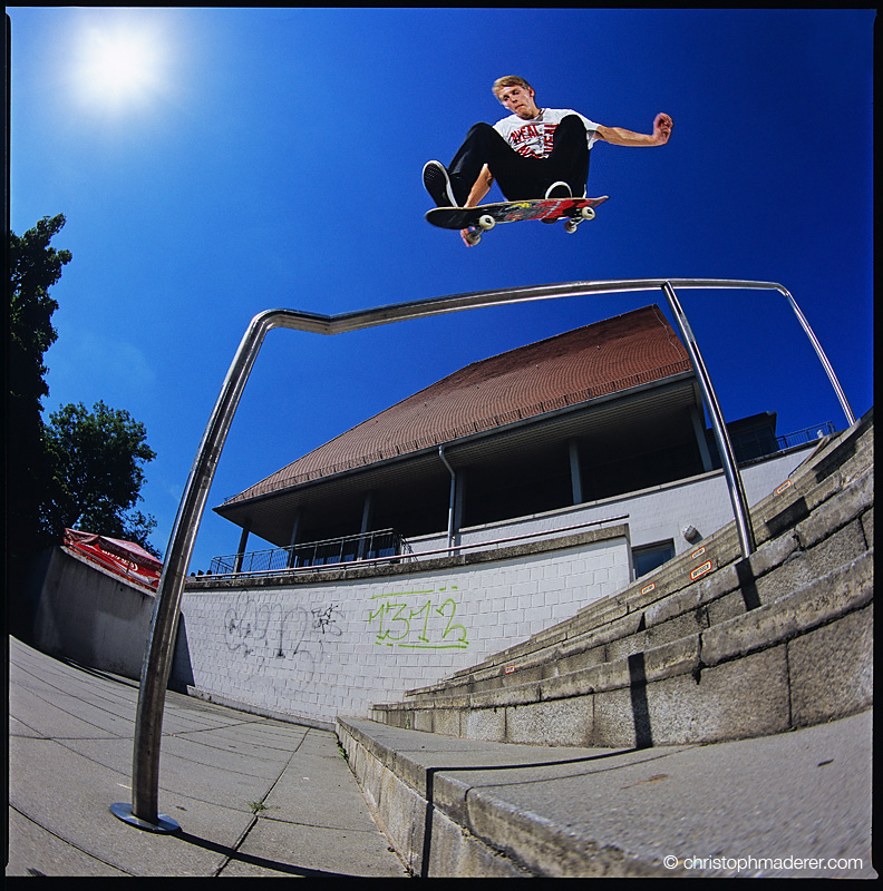 kickflip over rail