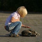 Kid and cat