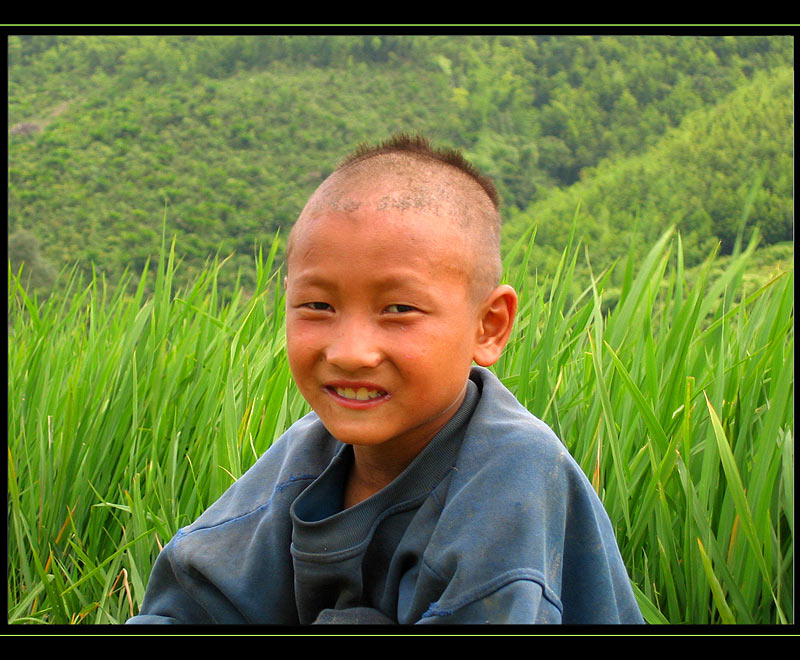 Kid with new hairstyle