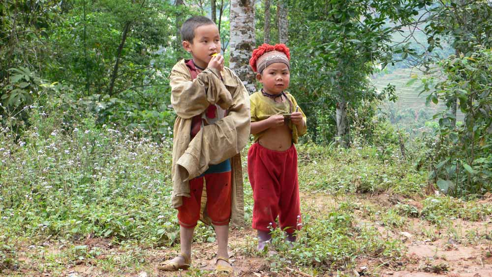 Kids in the mountains