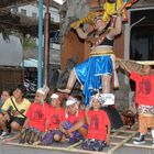 Kids prepare for carrying Ogoh Ogoh