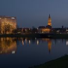 Kiel bei Nacht - der "kleine Kiel" mit Rathaus und Landesbank