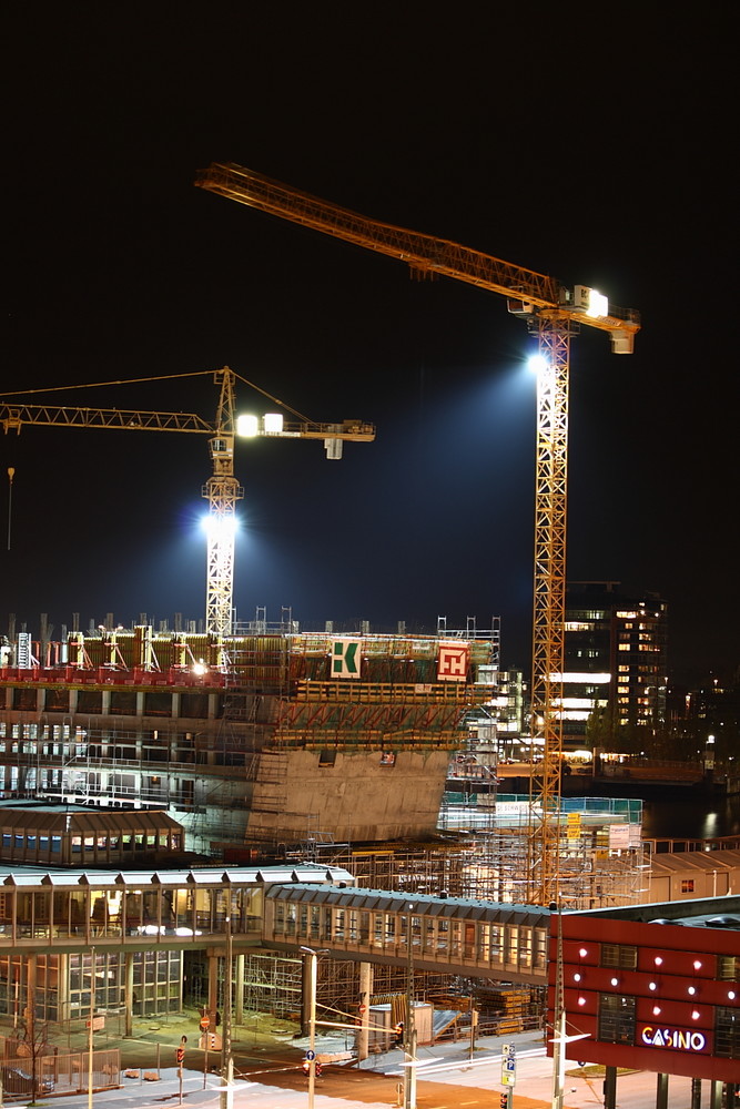 Kieler Baustelle an der Hörn bei Nacht !