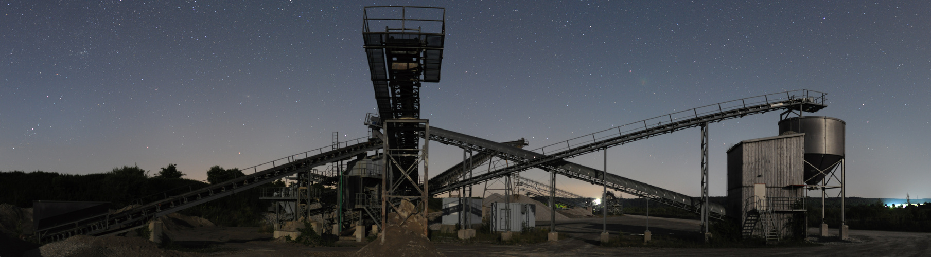 Kiesgrube Panorama Nacht