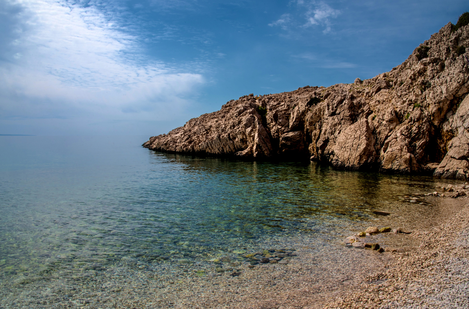 Kiesstrand bei Baska auf der Insel Krk