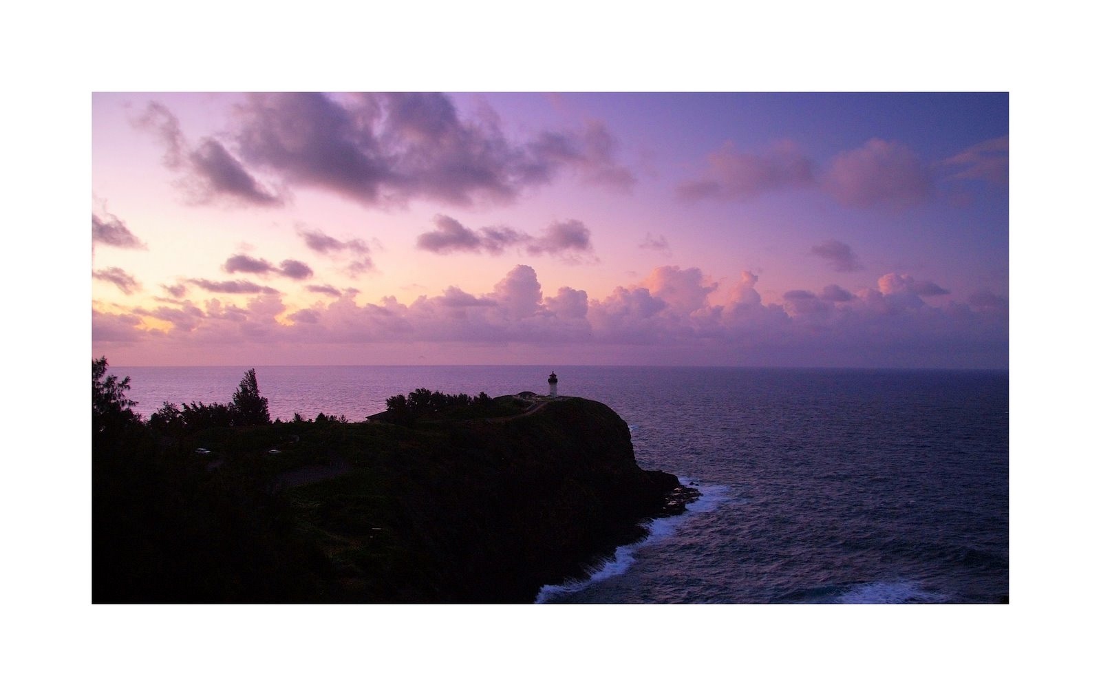 Kilauea Lighthouse am Abend