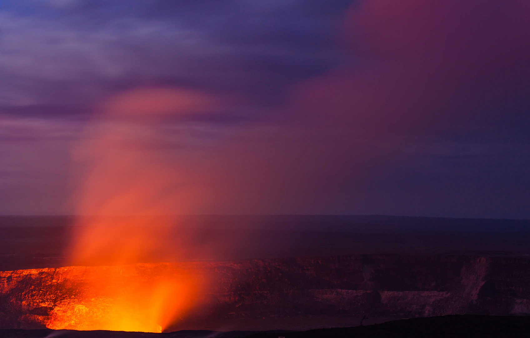 Kilauea Volcano bei Nacht