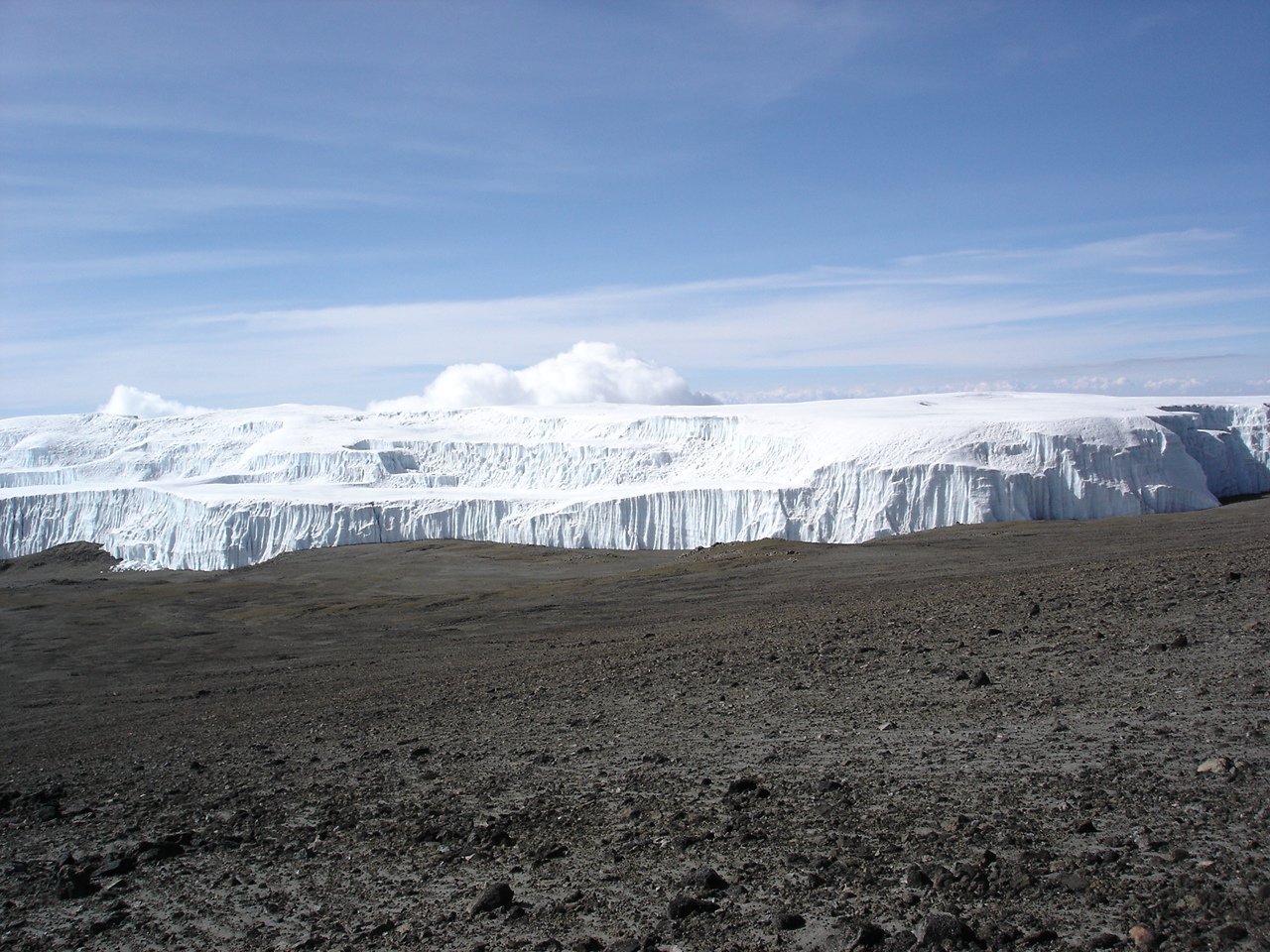 Kilimandscharo (5895m), die Reste des Gletschers