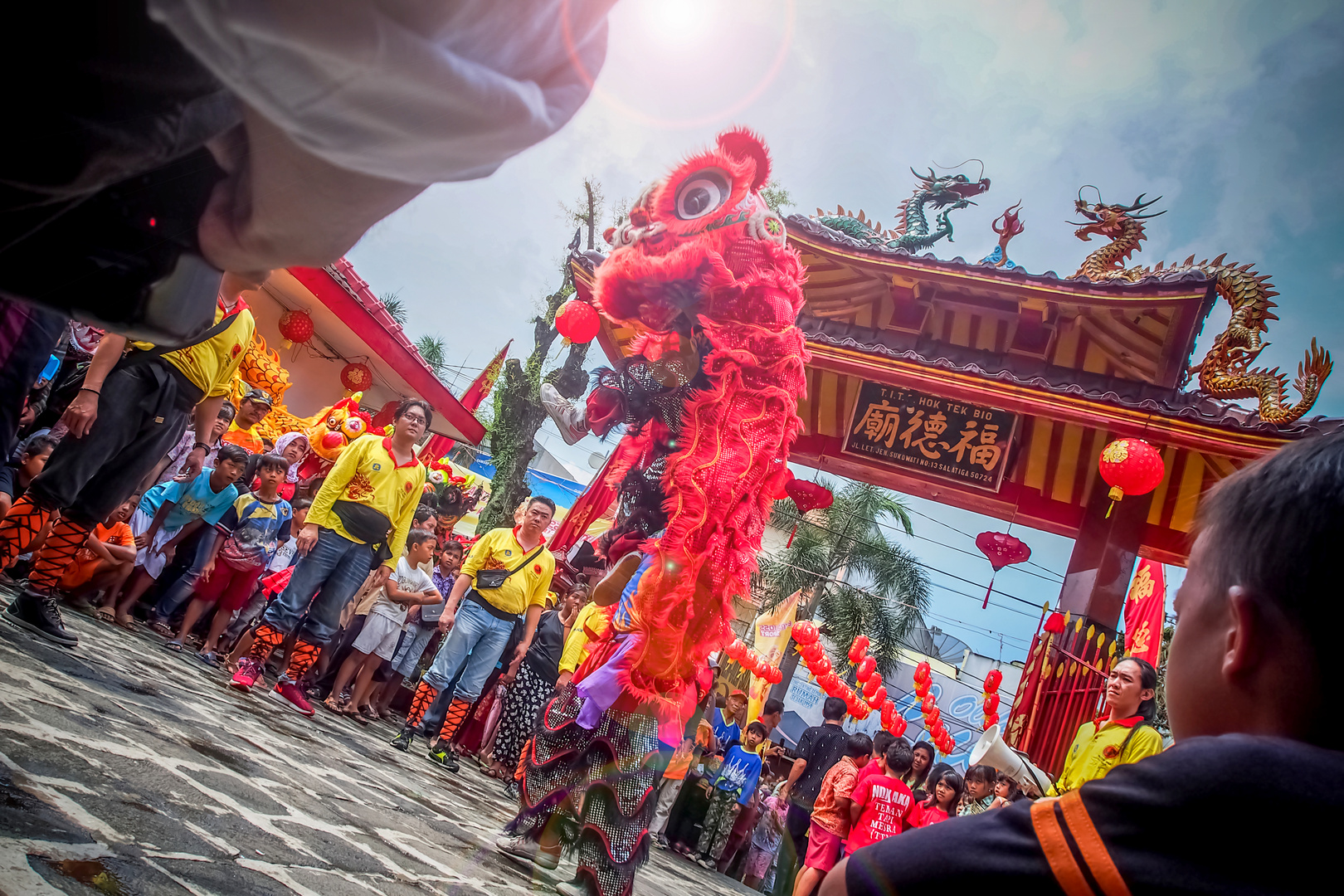 kilin lion dance in chinese new year 2020 before covid pandemic