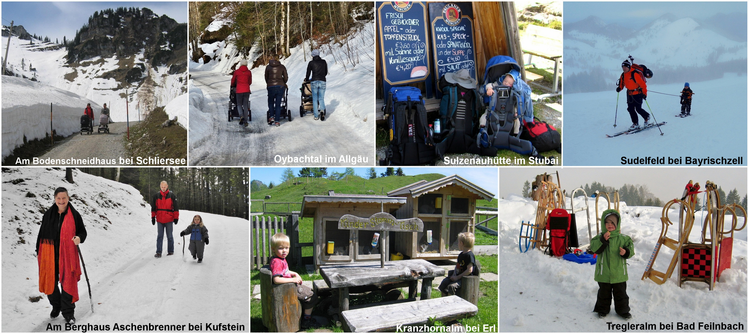 Kinder auf Wanderwegen in den Bergen