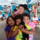 Kinder der Warao-Indigenen im Flüchtlingslager