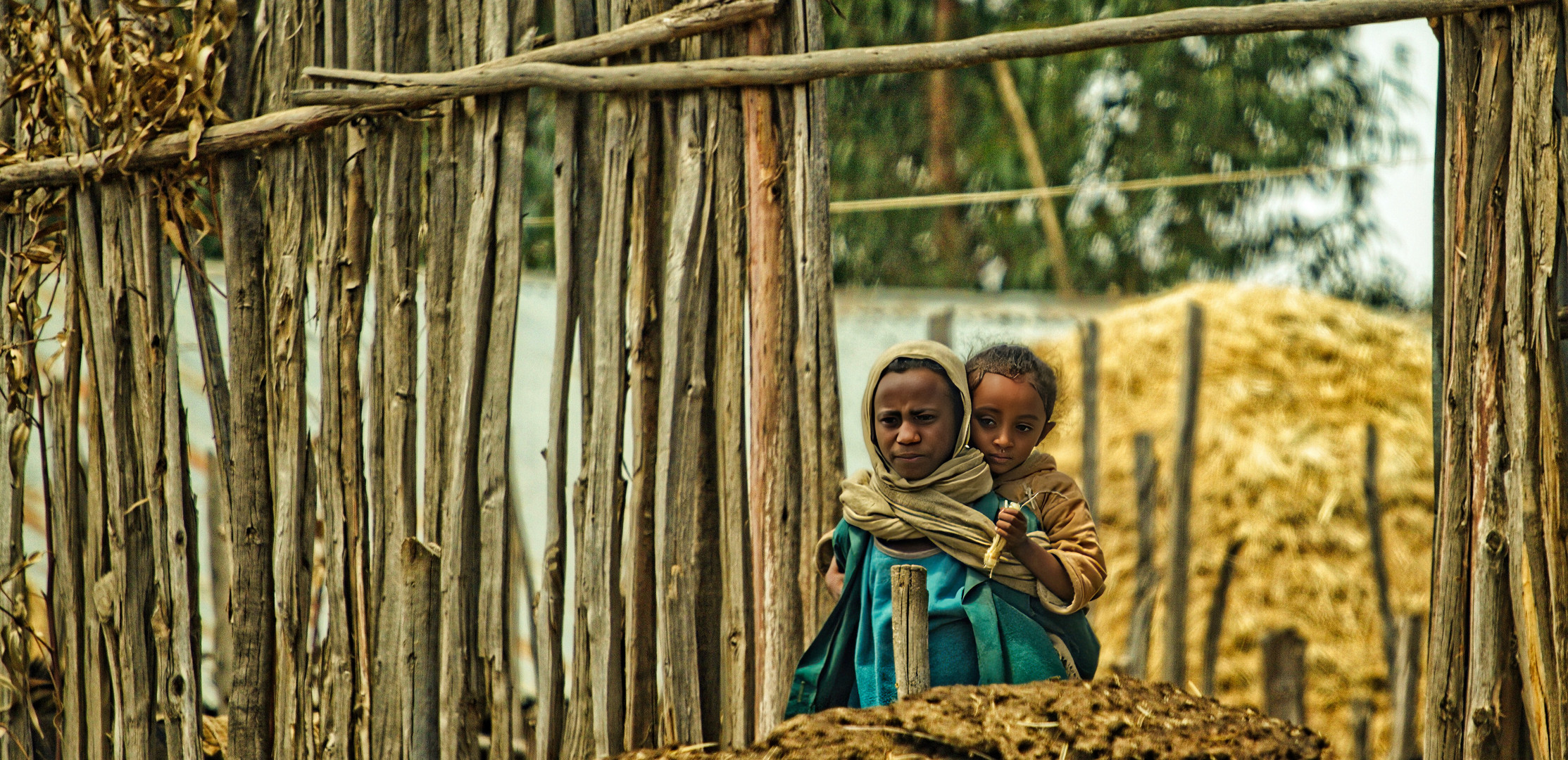 Kinder, Dorf in Etiopia 